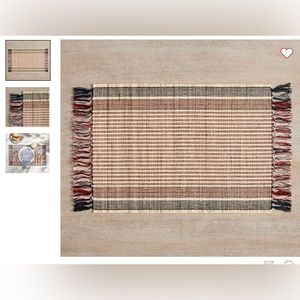 S/8 Red, White & Blue Bamboo striped placemats from Pottery Barn